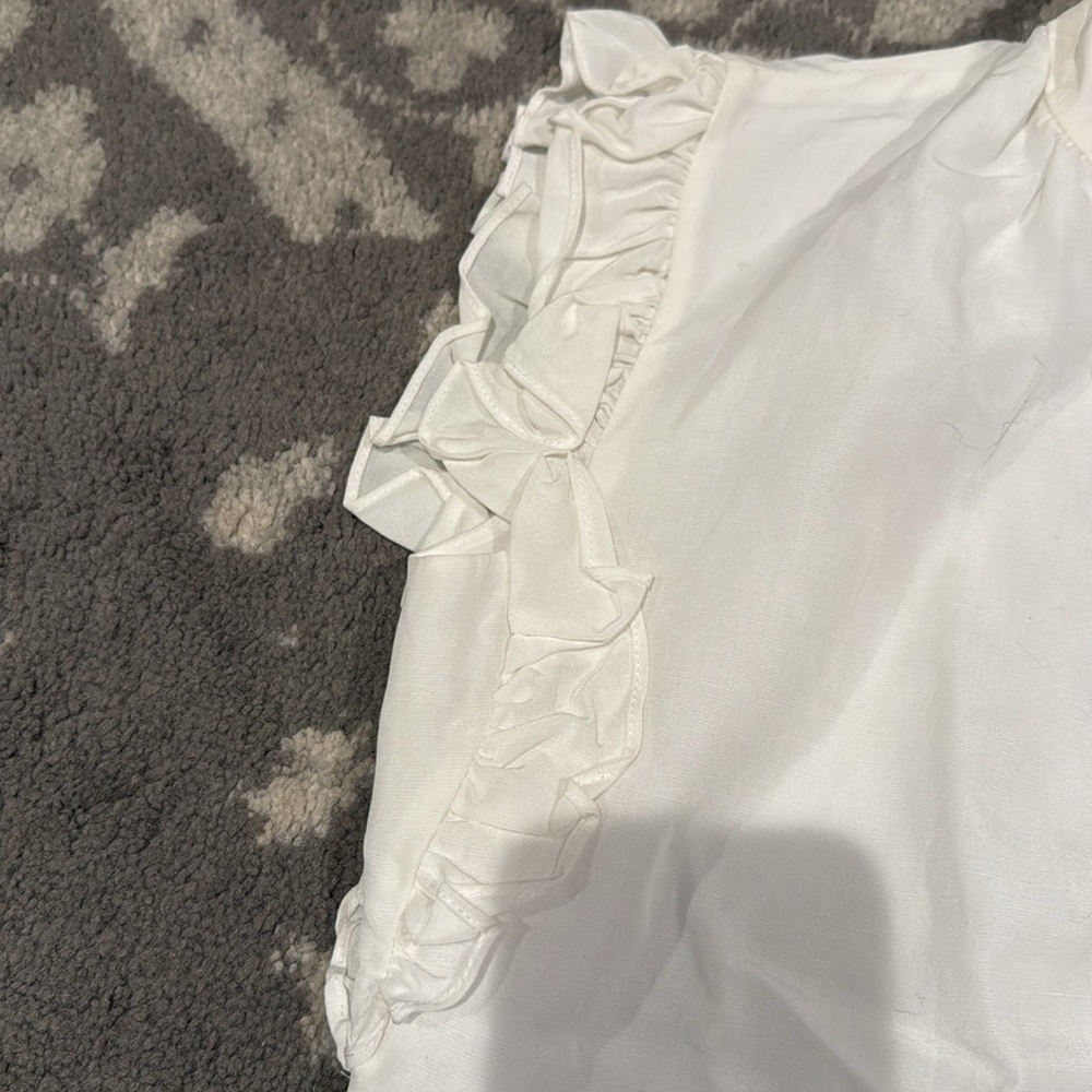 Jonathan Simkhai White Ruffle Blouse - Picture 2 of 4
